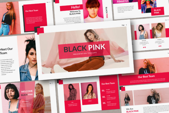Elevate Your Next Presentation with Black Pink Creative Powerpoint