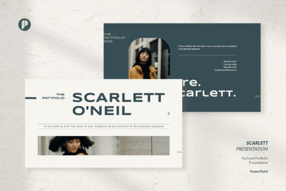 Scarlett: The Emerald White Minimalist Portfolio Presentation